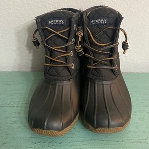 Black Sperry Winter/Rain Boots Women Size (6)